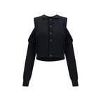 Schwarzer Baumwoll-Cardigan