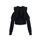 Schwarzer Baumwoll-Cardigan