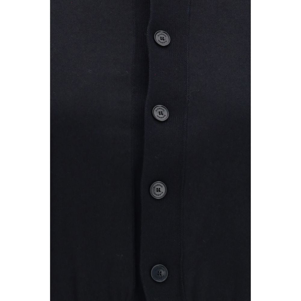 Schwarzer Baumwoll-Cardigan