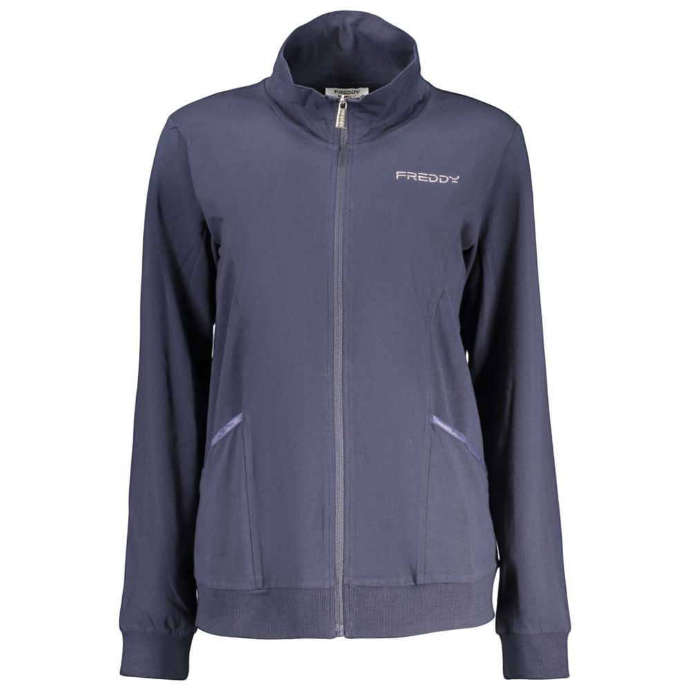 Blaues Baumwoll-Sweatshirt für Damen