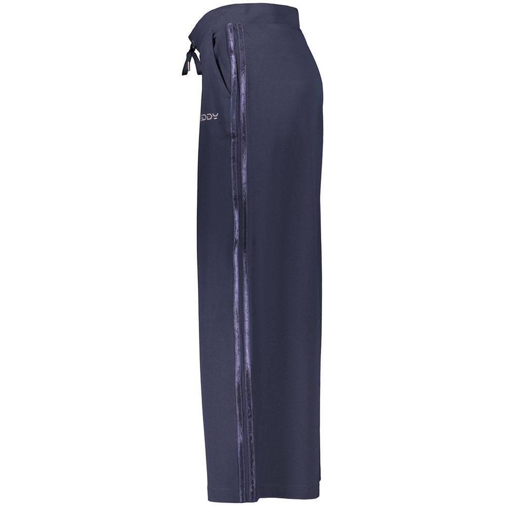 Blue Cotton Women's Trouser