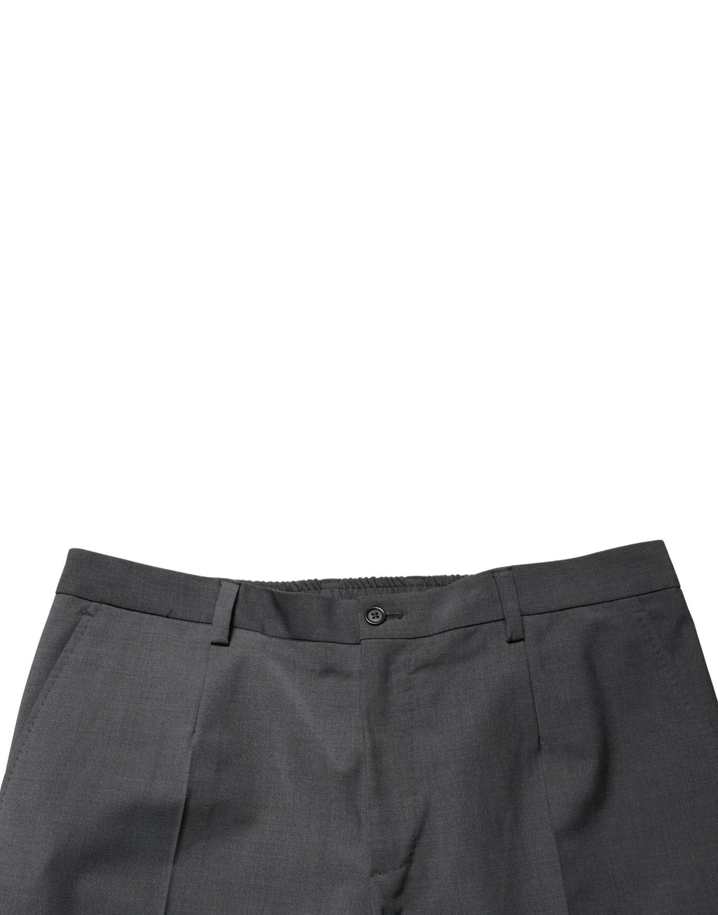 Dunkelgraue Chino-Hose aus Wolle in Cropped-Länge
