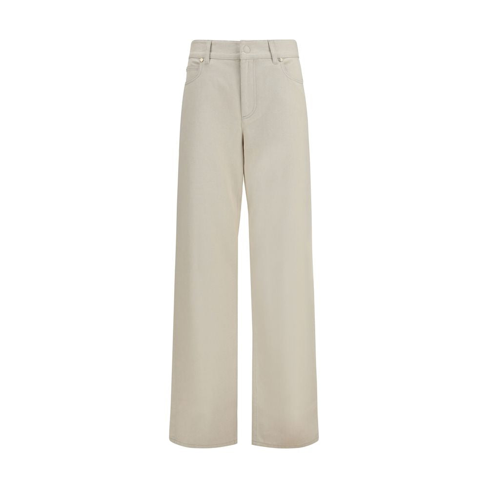 Beige Jeans aus Baumwolle mit geradem Bein