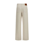 Beige Jeans aus Baumwolle mit geradem Bein