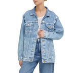 Blaue Baumwoll-Jeansjacke
