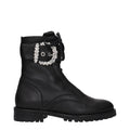 Schwarze Lederstiefeletten