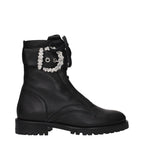 Schwarze Lederstiefeletten