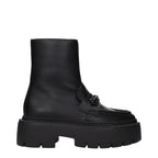 Schwarze Lederstiefeletten