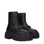 Schwarze Lederstiefeletten