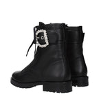 Schwarze Lederstiefeletten