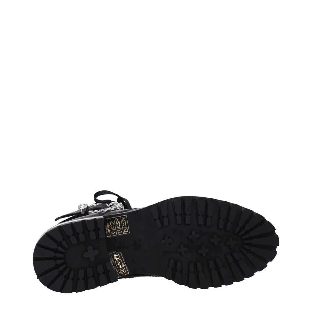Schwarze Lederstiefeletten