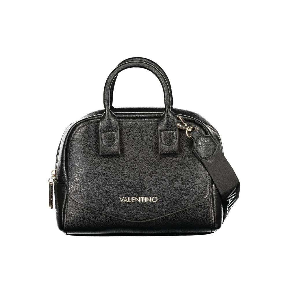 Schwarze Damenhandtasche aus Synthetikleder mit Schulterriemen