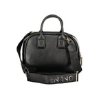 Schwarze Damenhandtasche aus Synthetikleder mit Schulterriemen