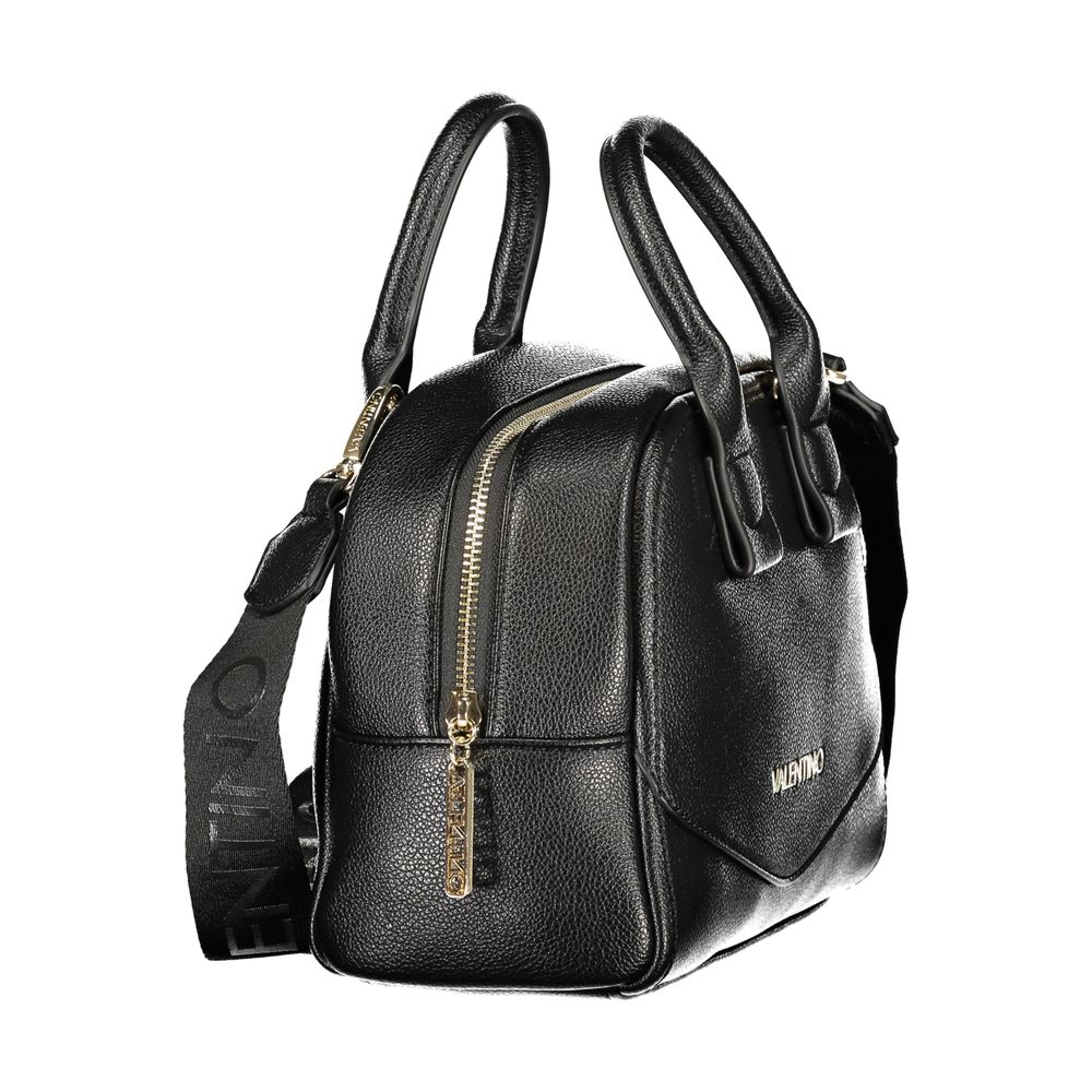 Schwarze Damenhandtasche aus Synthetikleder mit Schulterriemen