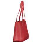Rote Polyurethan-Damenhandtasche mit Reißverschluss und Fächern