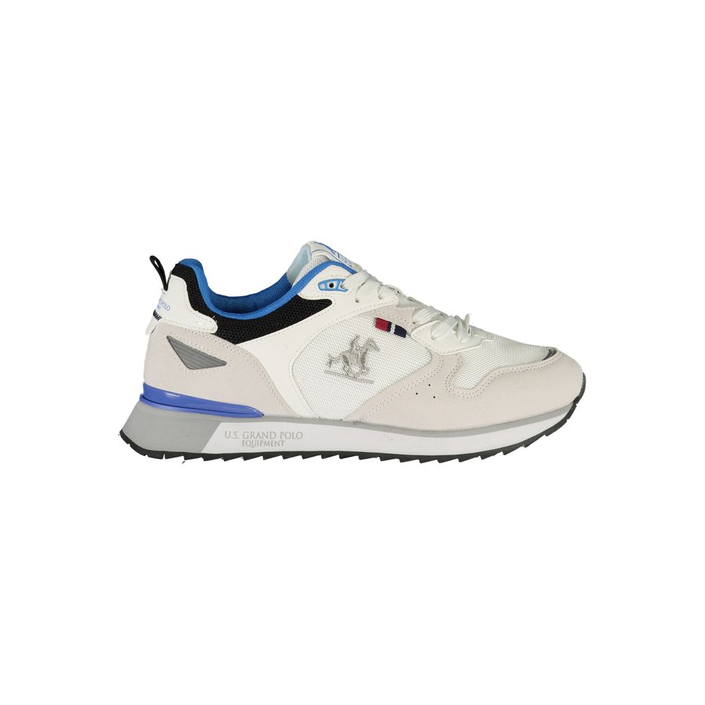 White Polyester Men's Sneaker