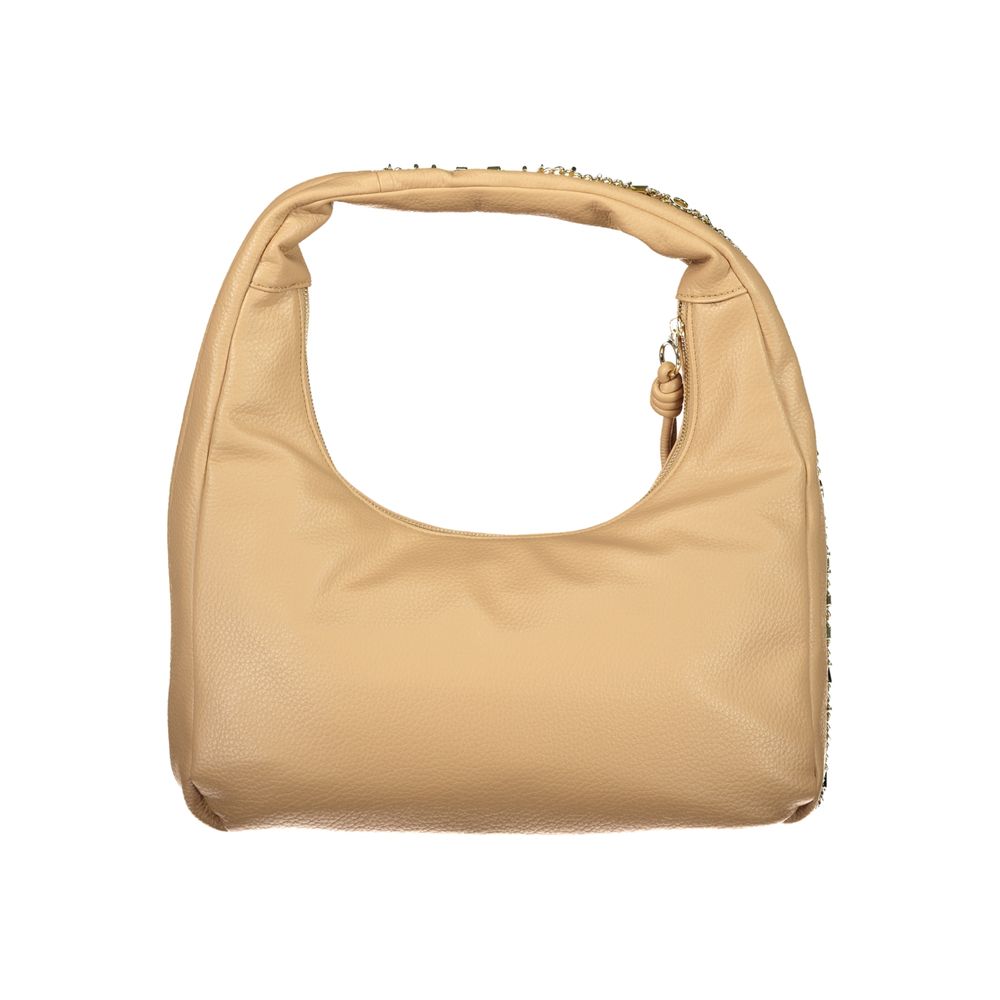 Beige Damenhandtasche aus Polyurethan