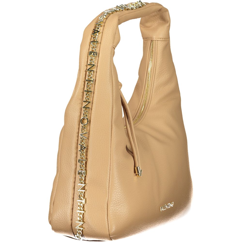 Beige Damenhandtasche aus Polyurethan