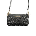 Black Polyurethane Women's Handbag with Adjustable Shoulder Strap