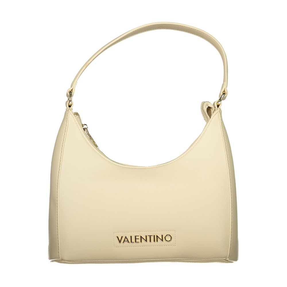 Beige Damenhandtasche aus Polyurethan mit verstellbarem Schulterriemen