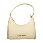 Beige Damenhandtasche aus Polyurethan mit verstellbarem Schulterriemen