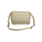Beige Polyurethane Women Bag