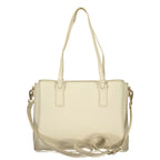 Beige Poliuretano Women's Bag with Adjustable Strap and Pockets