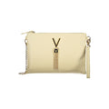 Beige Polyurethane Women's Bag with Removable Chain Shoulder Strap