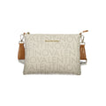 Beige Polyurethane Women's Bag with Zip Closure and Strap