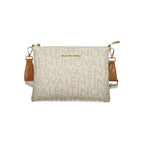 Beige Polyurethane Women's Bag with Zip Closure and Strap