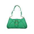 Green Polyurethane Women's Bag with Adjustable Shoulder Strap