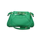 Green Polyurethane Women's Bag with Adjustable Shoulder Strap