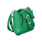 Green Polyurethane Women's Bag with Adjustable Shoulder Strap