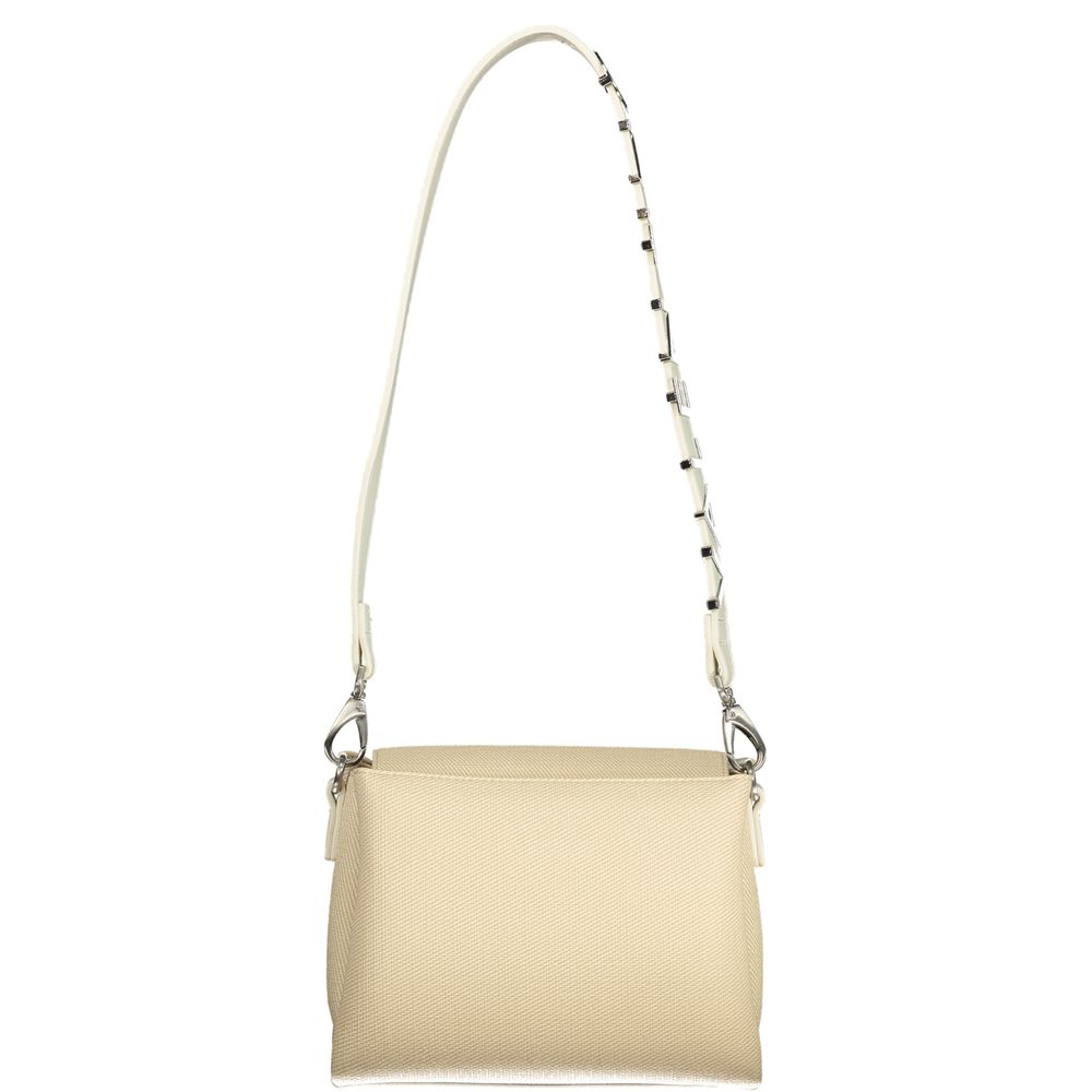 Beige Damenhandtasche aus Polyurethan