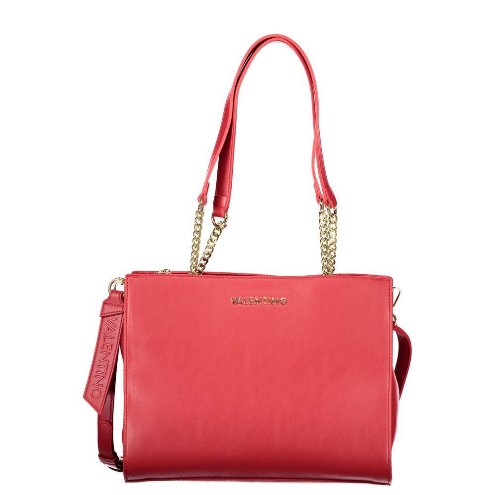 Red Polyurethane Women's Bag