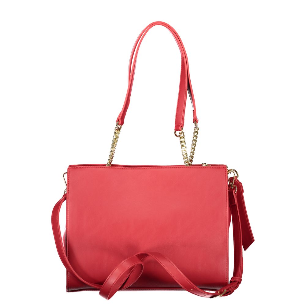 Red Polyurethane Women's Bag