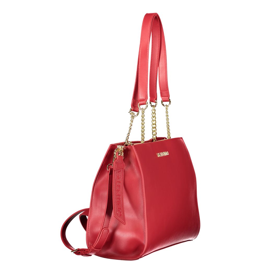 Red Polyurethane Women's Bag