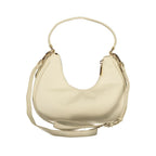 Beige Polyurethane Women's Bag