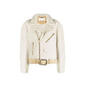 Beige Polyester Bikerjacke