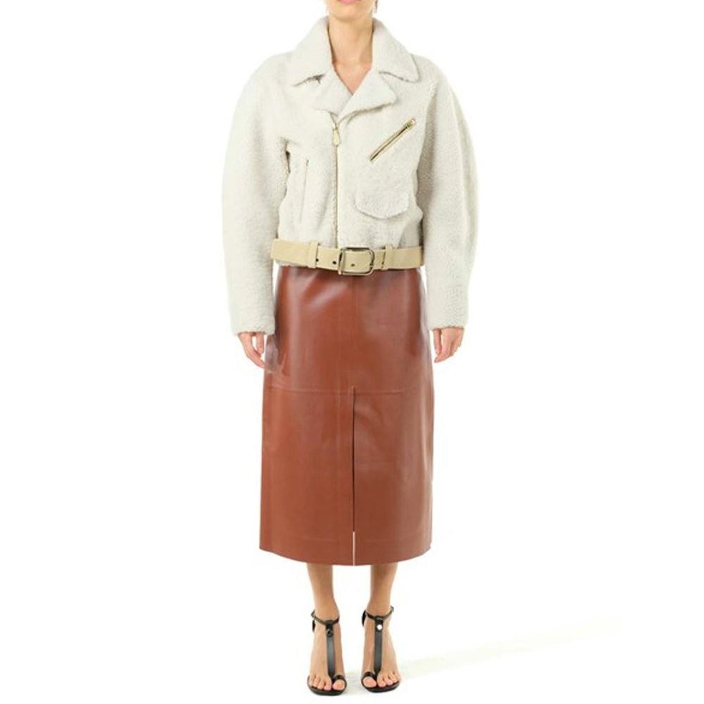 Beige Polyester Bikerjacke