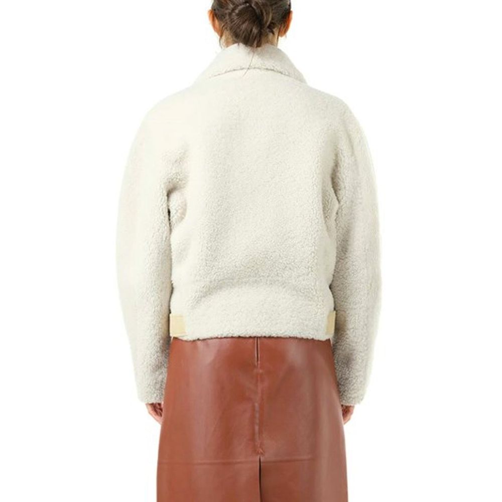Beige Polyester Bikerjacke
