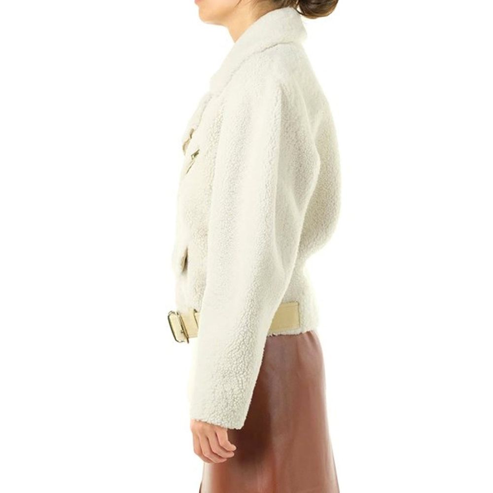 Beige Polyester Bikerjacke