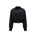 Bomberjacke aus schwarzem Acetat