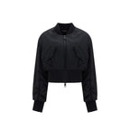 Bomberjacke aus schwarzem Acetat