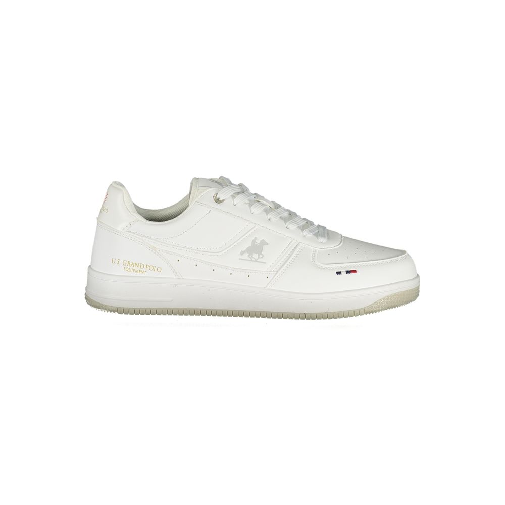 White Polyurethane Men's Sneaker