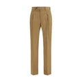 Brown Cotton Casual Pants