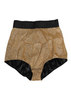 Gold Silk Blend High Waist Girdle Panty Underwear