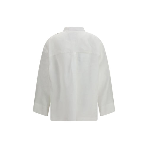 Camicia elegante in lino bianco