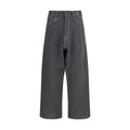 Gray Linen Relaxed Fit Jeans