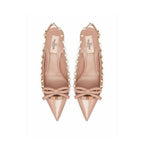 Beige Calfskin High Heel Pumps